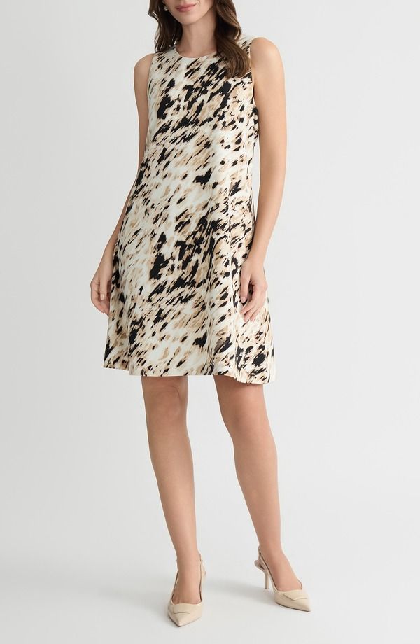 カスパール レディース トップス ワンピース ノースリーブ KASPER Sleevelesswing Dress Toasted Wheat Multi マルチカラー