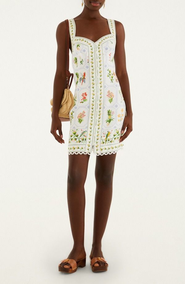 ファーム レディース ボトムス カジュアルパンツ ミニワンピース ミニ リネン FARM Rio Tropical Porcelain Linen Minidress OffWhite オフホワイト