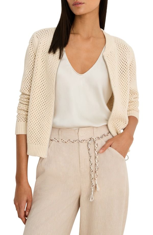 ニックプラスゾーイ レディース アウター パーカー・スウェット カーディガン ニット NICZOE Zip Front Knit Cardigan Classicream クリーム