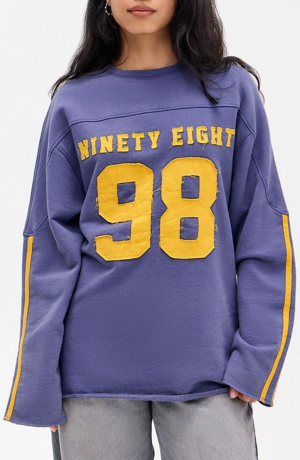 アーバンアウトフィッターズ レディース アウター パーカー・スウェット シャツ コットン BDG Urban Outfitters Number Appliqu Cotton Sweatshirt Blue ブルー