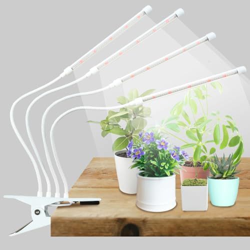 植物育成ライト led クリップ 【1?4本まで選べるライト本数】 植物用ライト スタンド 観葉植物 多肉植物 室内栽培 水槽 ライト 360度アーム 調光/切り替え/タイマー 日本語取扱説明書 植物栽培用led 育成ライト (4灯)as 5ef72bcb