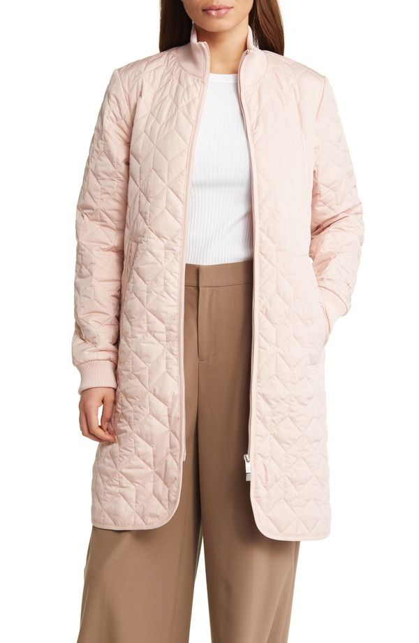 イルセヤコブセン レディース アウター ジャケット・ブルゾン キルティング Ilse Jacobsen Isle Jacobsen Long Quilted Jacket Pale Pink ピンク