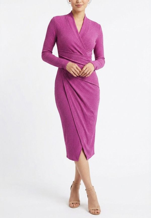 レイチェル ロイ レディース トップス ワンピース ミディ RACHEL Roy Bret Wrap Front Midi Dress Very Berry