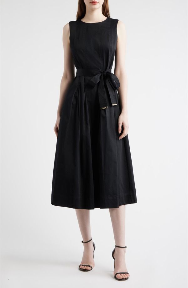 アンクライン レディース トップス ワンピース ミディ ノースリーブ コットン Anne Klein Sleevelesstretch Cotton Midi Dress Anne Black ブラック