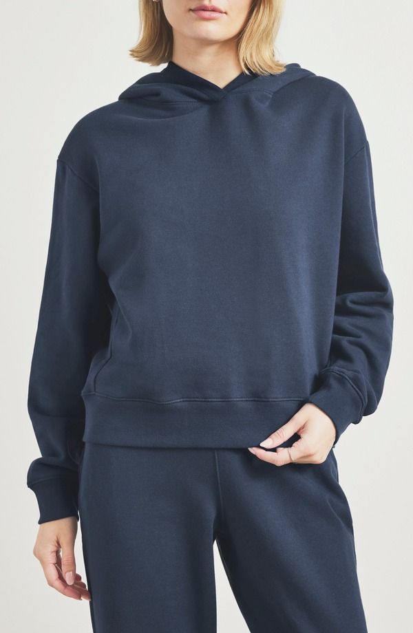 スプレンディット レディース アウター パーカー・スウェット コットン Splendid Laguna Lounge Cotton Hoodie Navy Blue ネイビー
