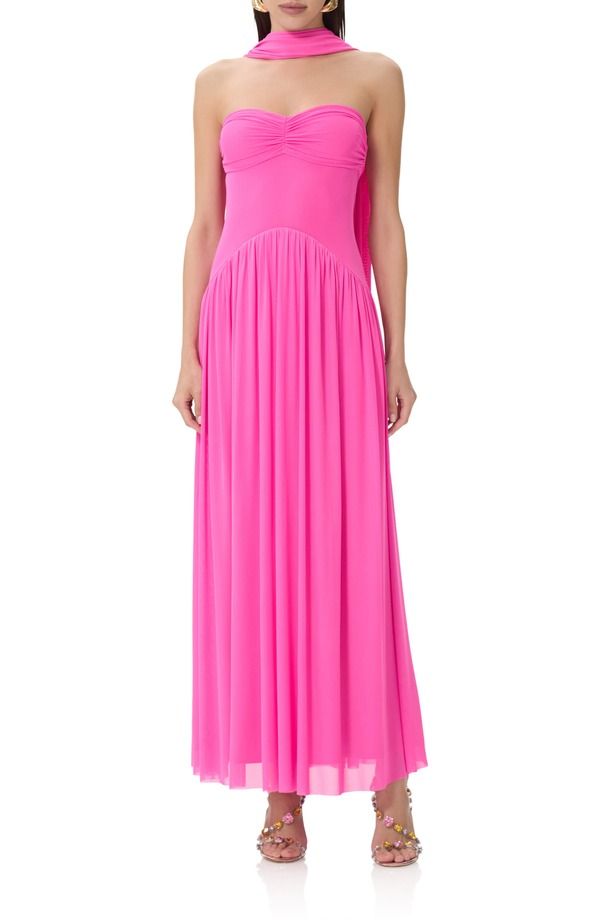エーエフアールエム レディース トップス ワンピース マキシ AFRM Rori Scarf Maxi Dress Brilliant Pink ピンク