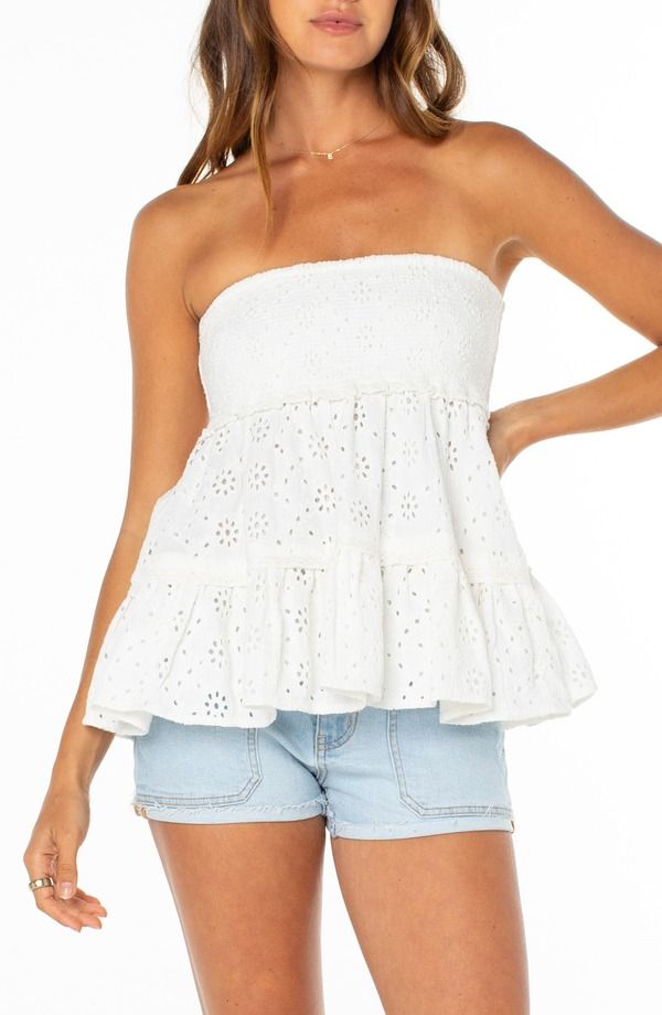 ロキシー レディース ボトムスカート コットン Roxy Savannah Breeze Cotton Eyelet Multifit Skirt Cloudancer マルチカラー