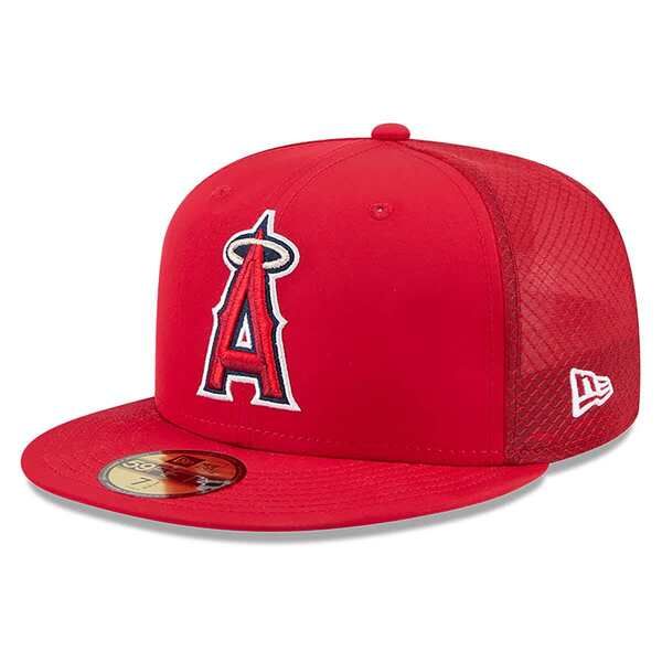 ニューエラ メンズ アクセサリー 帽子 Mens New Era Red Los Angeles Angels 2026 Batting Practice 59FIFTY Fitted Hat Red レッド