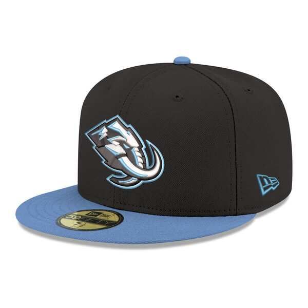 ニューエラ メンズ アクセサリー 帽子 ロゴ Mens New Era Black Utah Mammoth Core Logo TwoTone 59FIFTY Fitted Hat Black ブラック
