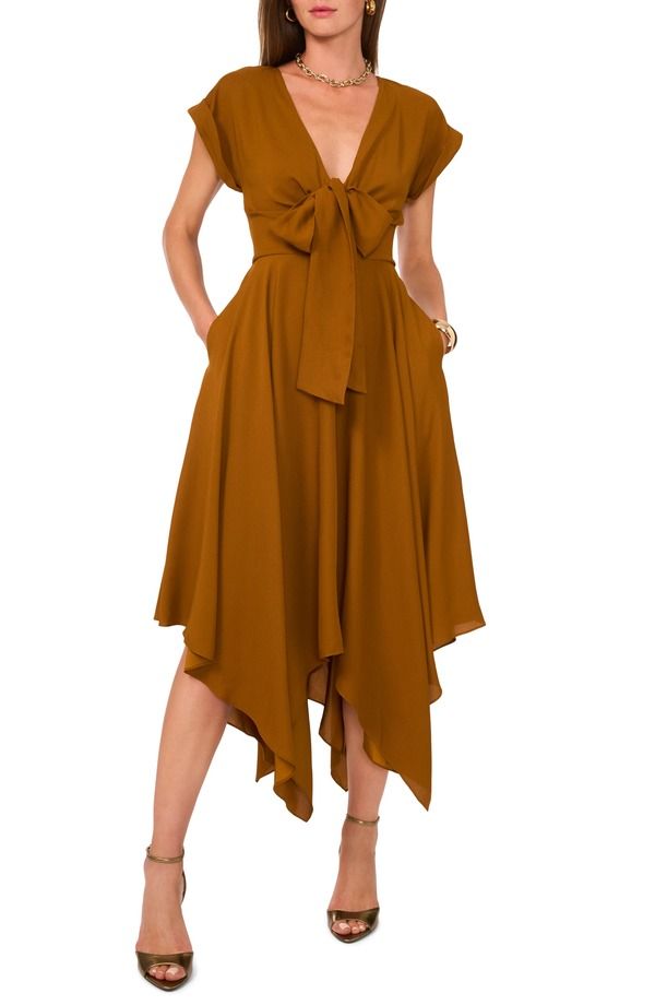ワンステイト レディース トップス ワンピース 1STATE Front Bow Handkerchief Hem Dress Cathay Spice