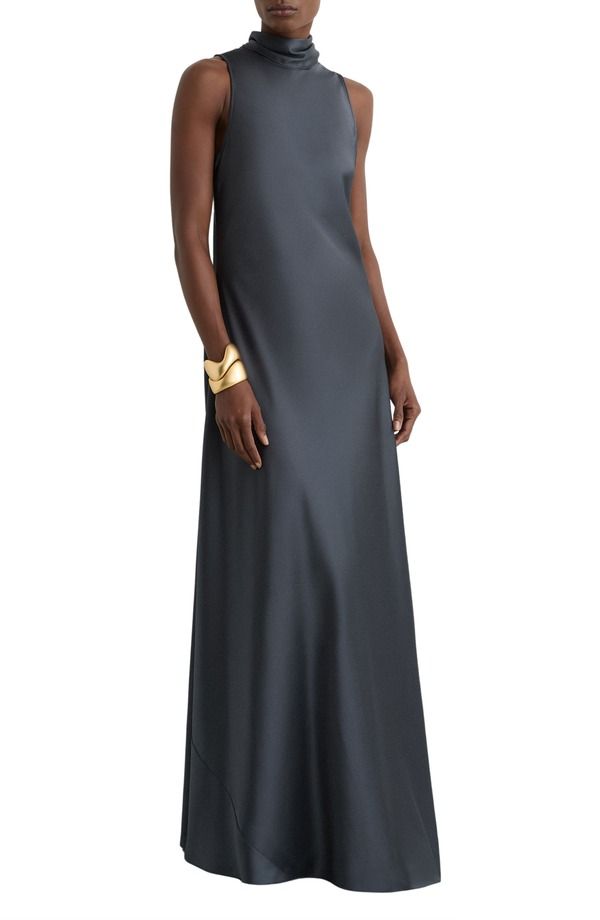 レイス レディース トップス ワンピース サテン ノースリーブ マキシ Reiss Fae Tie Back Sleevelessatin Maxi Dress Grey グレー