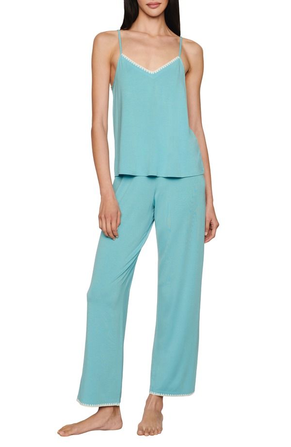 エバージェイ レディース アンダーウェア ナイトウェア Eberjey Frida Cami Pajamas Blue Lagoon Ivory アイボリー