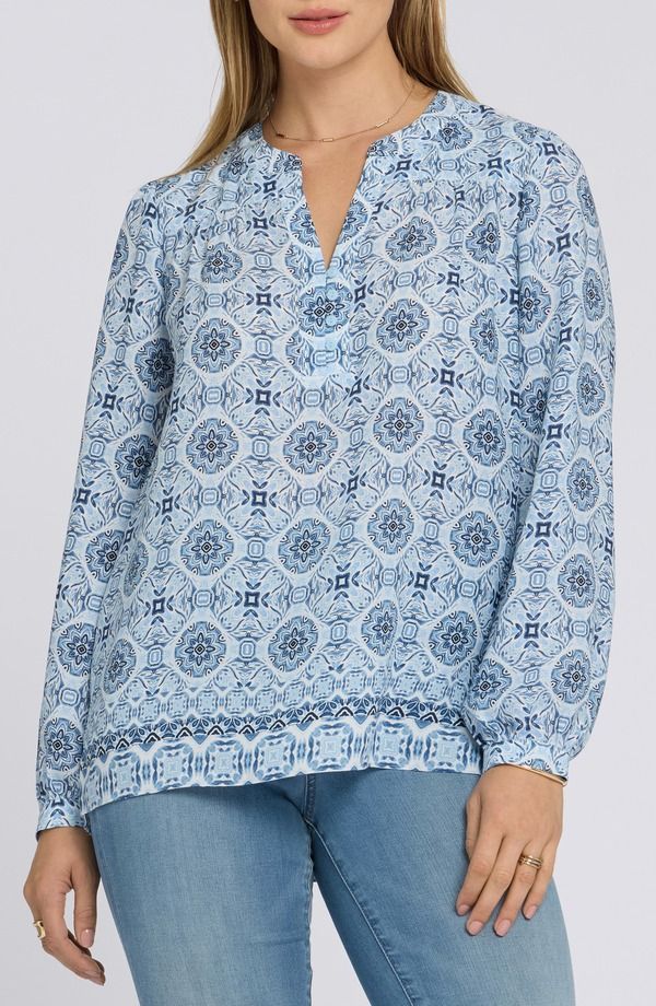 エヌワイディージェイ レディース トップス シャツ NYDJ Trinity Tunic Top Azure Sky