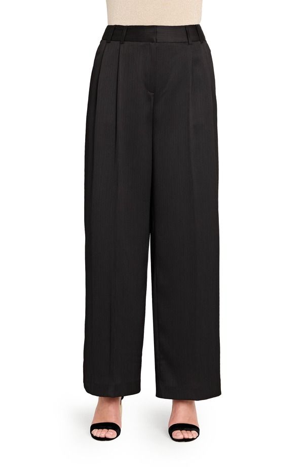 タハリエーエスエル レディース ボトムス レギンス ワイドレッグ パンツ サテン Tahari ASL Crinkle Wide Leg Satin Pants Black ブラック