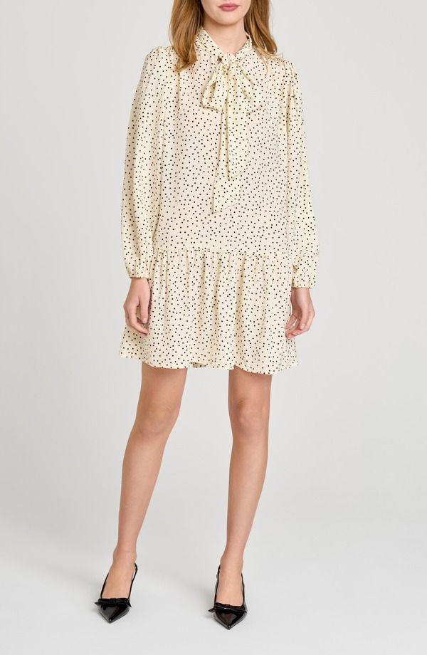 ワイフ レディース トップス ワンピース ドット柄 ドット WAYF Kate Polka Dot Long Sleeve Dress Cream Polka Dot クリーム 11,684円