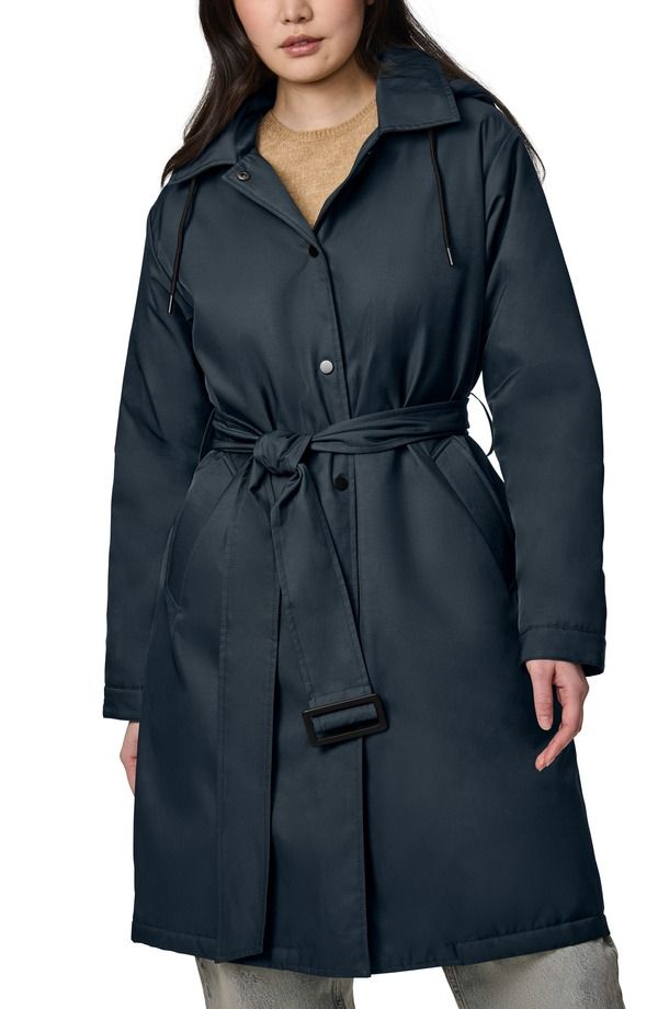 ベルナルド レディース アウター ジャケット・ブルゾン コート Bernardo Hooded Raincoat Navy ネイビー