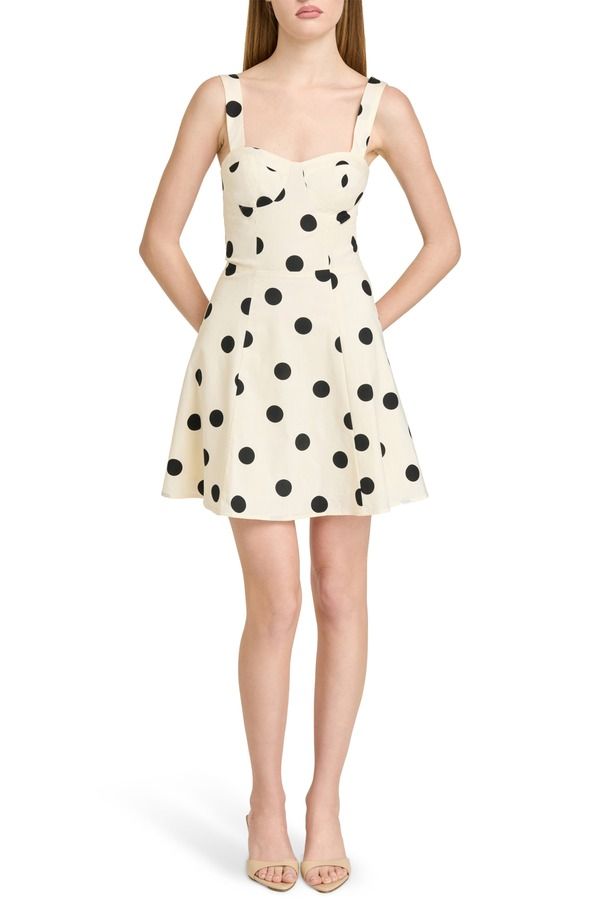 ワイフ レディース トップス ワンピース ドット柄 ドット ミニ コットン WAYF Marcy Polka Dot Stretch Cotton Bustier Minidress Ant Ivory Polka Dot アイボリー
