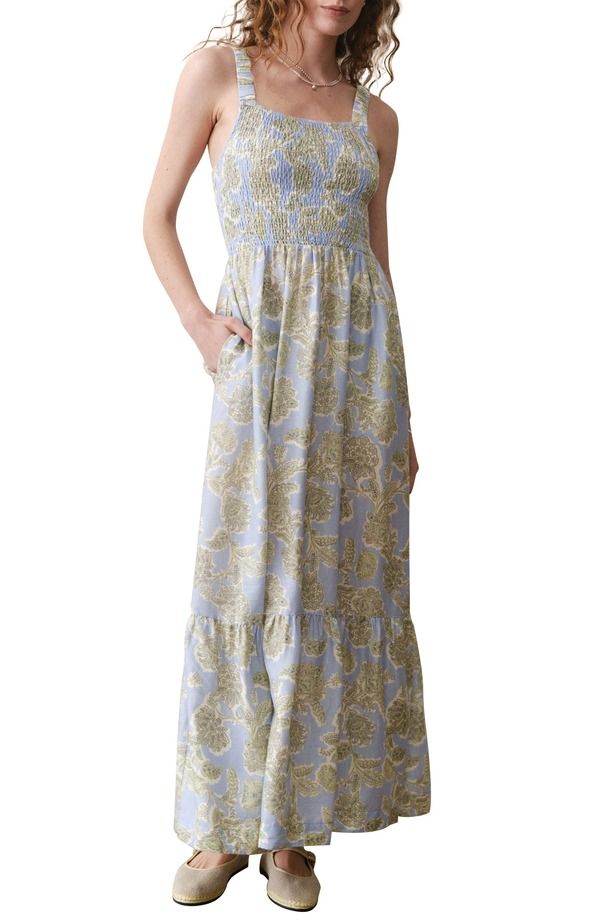 マリーン レイヤー レディース トップス ワンピース フラワー柄 マキシ フラワー Marine Layer Selene Floral Maxi Dress Blue Floral ブルー