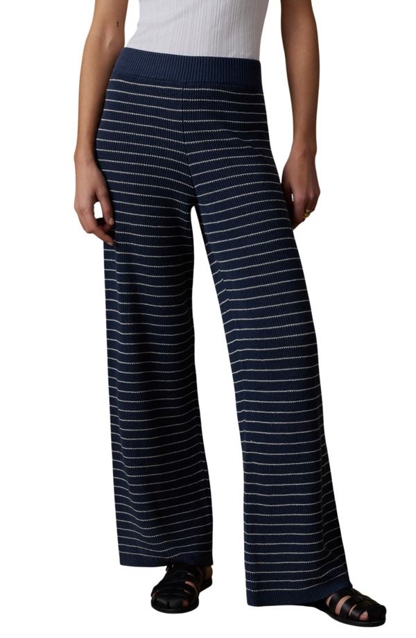 ファレティ レディース ボトムス レギンス パンツ セーター リネン Faherty Miramar Linen Blend Sweater Pants Navy Stripe ネイビー