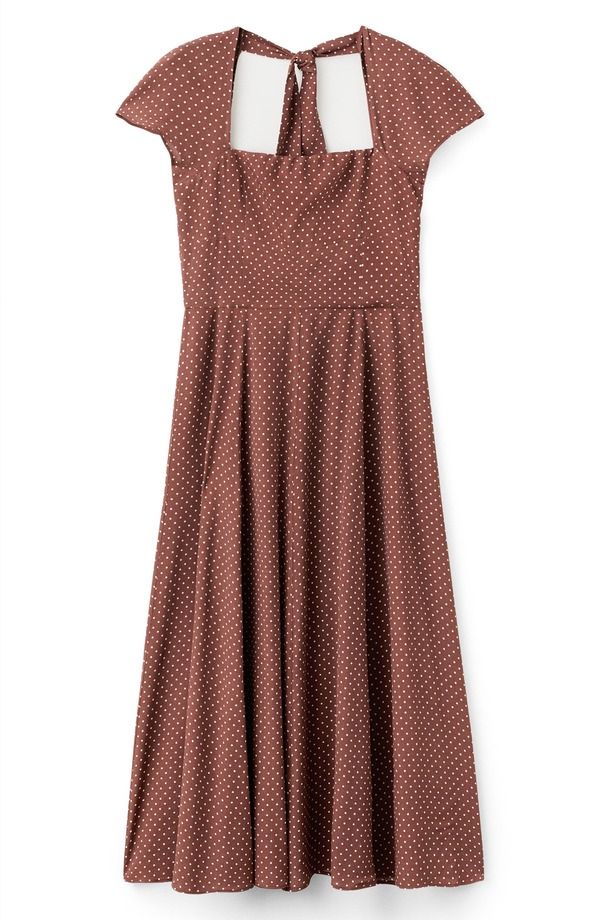 マンゴ レディース トップス ワンピース ドット柄 A ライン ドット MANGO Polka Dot ALine Dress Chocolate チョコレート