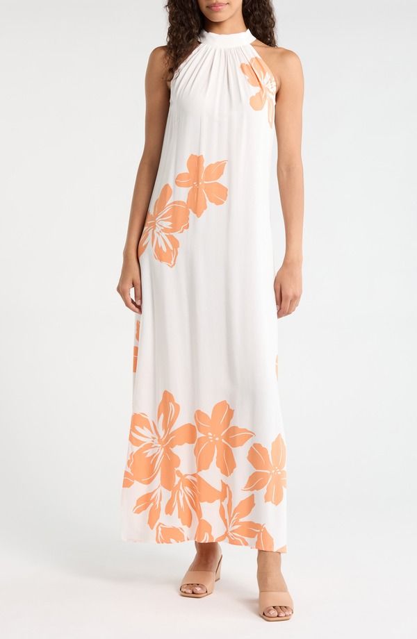 ヴィンスカムート レディース ボトムス カジュアルパンツ モックネック マキシワンピース マキシ Vince Camuto Mock Neck Trapeze Maxi Dress Tangerine タンジェリン 16,671円