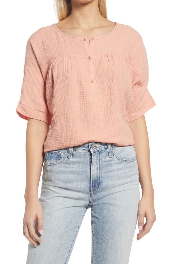 ギブソンルック レディース トップス シャツ コットン GIBSONLOOK Cotton Gauze Topeach Papaya ピーチ