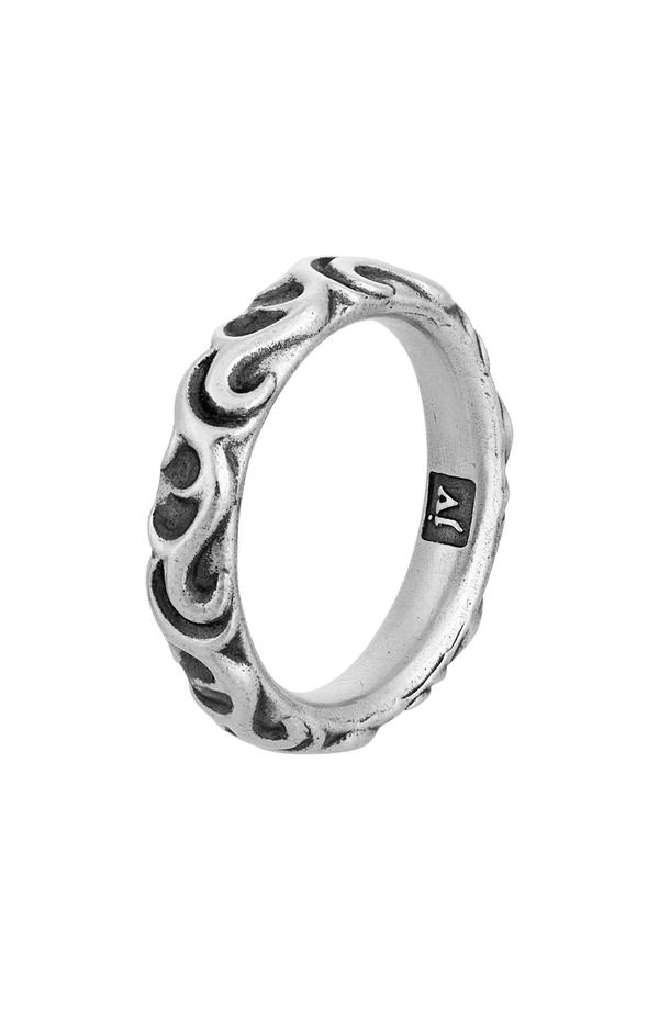 ジョンバルベイトス メンズ アクセサリー 指輪 John Varvatos Mens Gothic Band Ring Silver シルバー