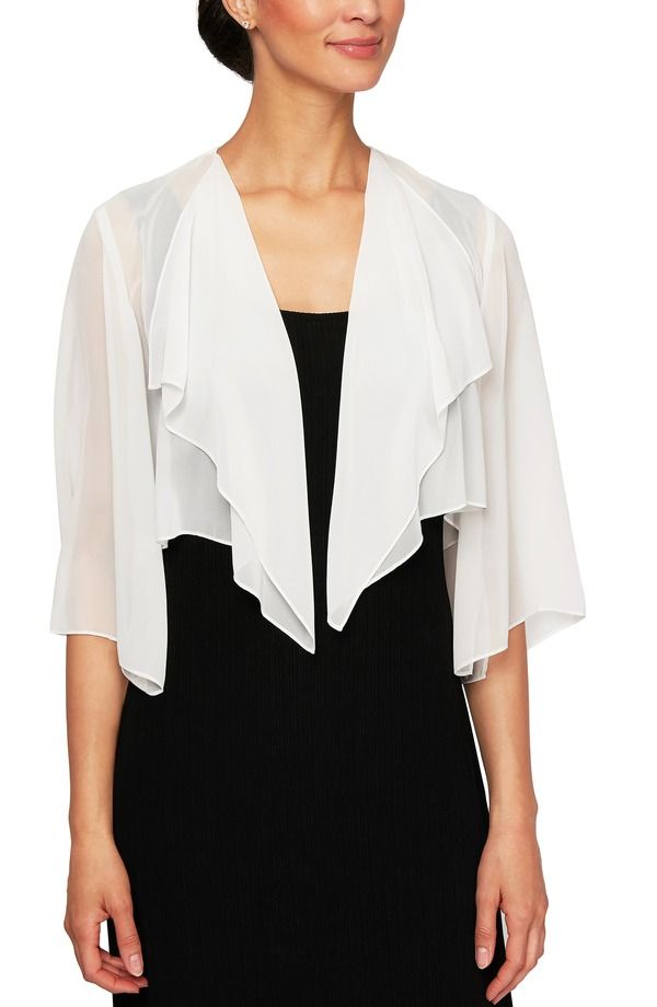 アレックスイブニングス レディース アウター パーカー・スウェット カーディガン Alex Evenings Hanky Bolero Cardigan Ivory アイボリー