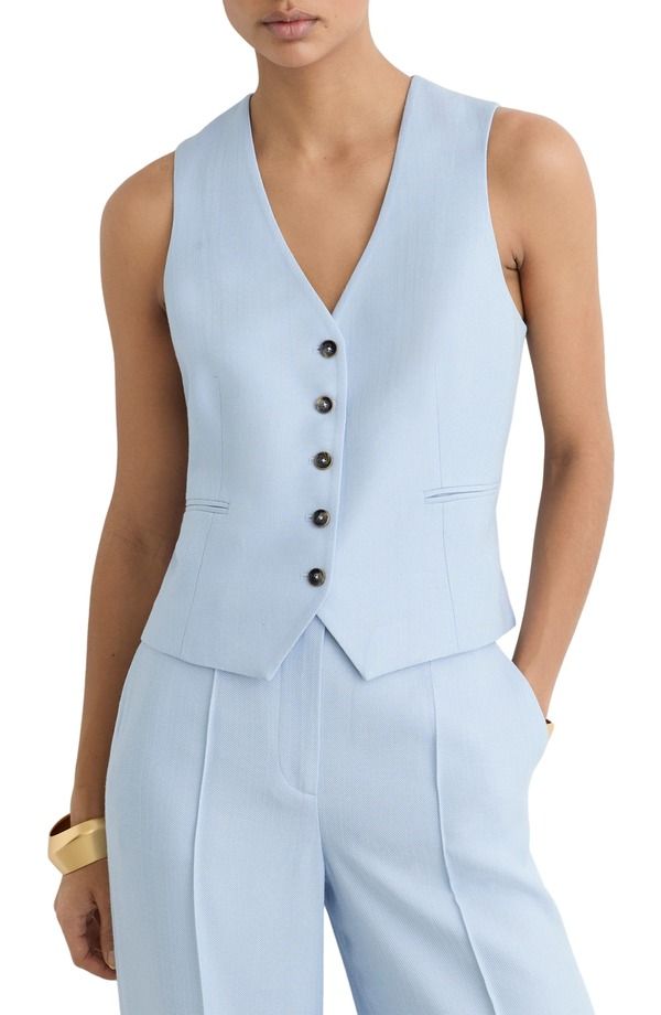 レイス レディース アウター ベスト Reiss Magda Vest Blue ブルー