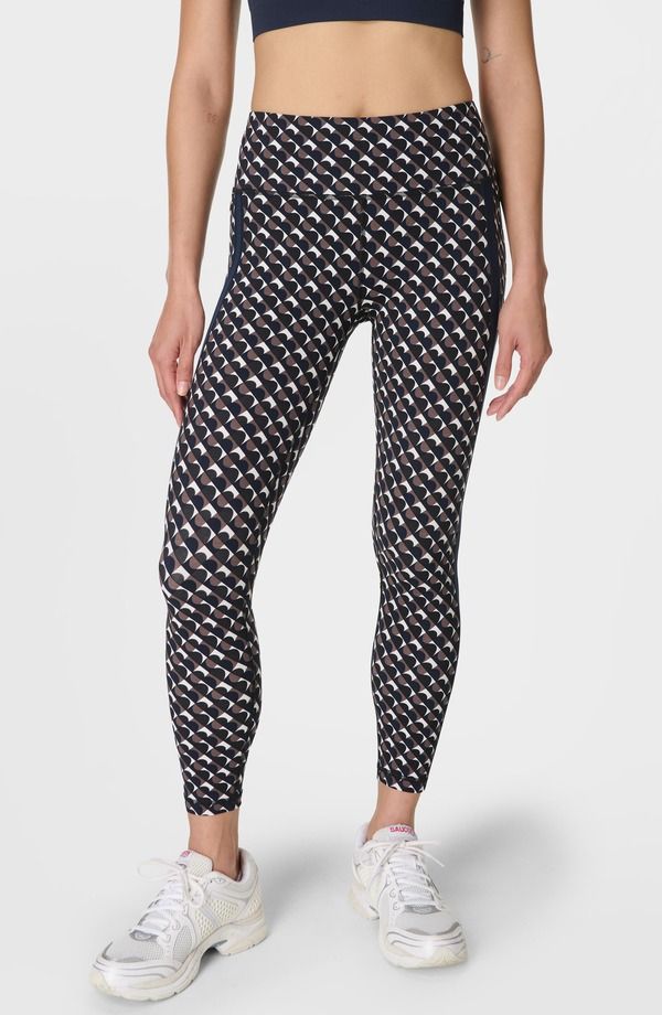 スウェッティベティ レディース ボトムス カジュアルパンツ プリント レギンス Sweaty Betty Geo Print Side Stripe Leggings Black Bauhaus Print ブラック