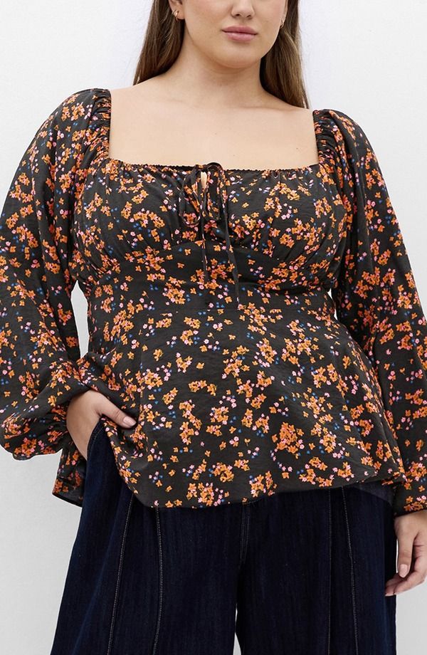 シティーシック レディース トップス シャツ フラワー柄 ブラウス フラワー City Chic Gigi Floralong Sleeve Blouse Baby Bunch