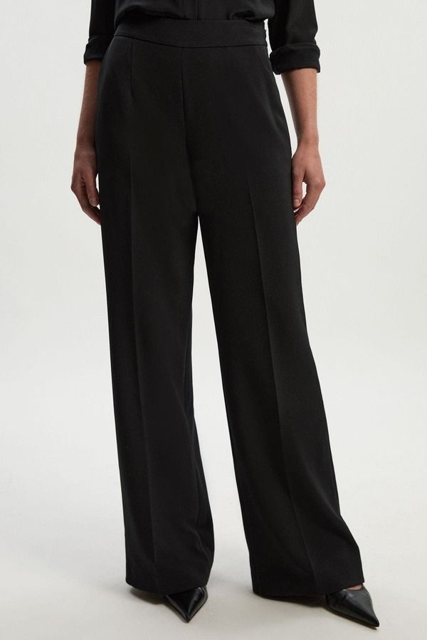 カレンミレン レディース ボトムス レギンス サテン Karen Millen Archive Satin Kickflare Trouser Black ブラック