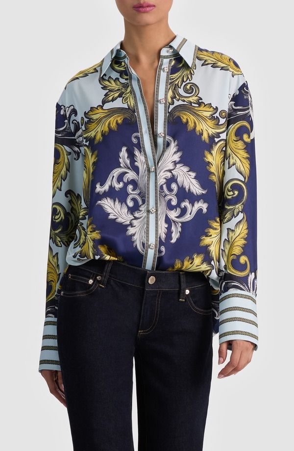 アリス アンド オリビア レディース トップス シャツ Alice Olivia Lane Long Sleeve Woven Shirt Antique Scroll