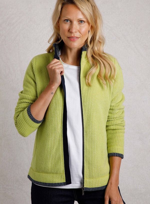 ウィアードフィッシュ レディース アウター パーカー・スウェット フリース Weird Fish Ariana Full Zip Grid Fleece Tarragon
