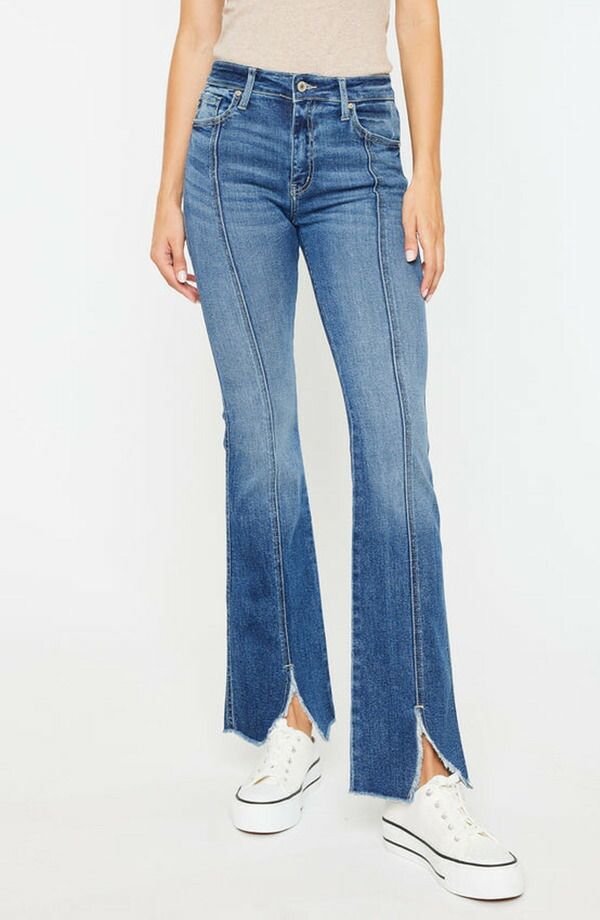 カンクン レディース シューズ ブーツ・レインブーツカット ジーンズ KanCan Citrine High Rise Bootcut Jeans Medium Wash
