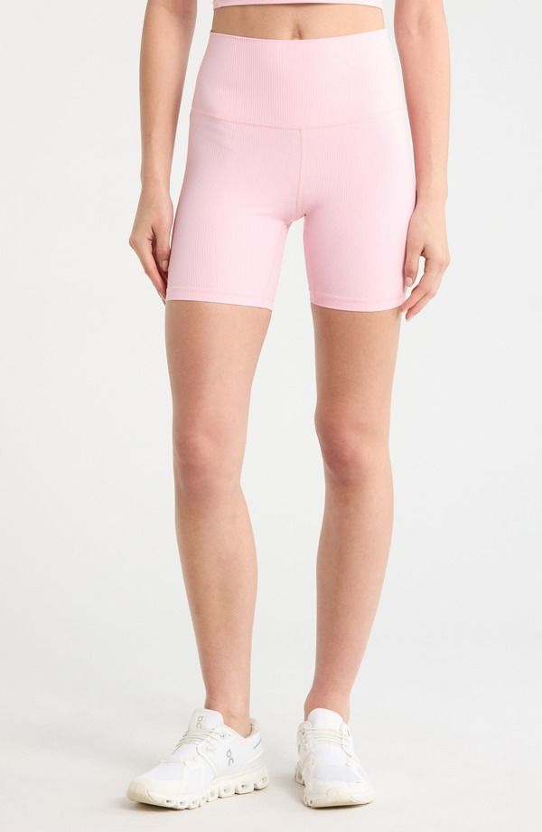 エムピージー レディース ボトムス ハーフパンツ・ショーツ リブ ショートパンツ MPG Ribbed Shorts Baby Pink ピンク