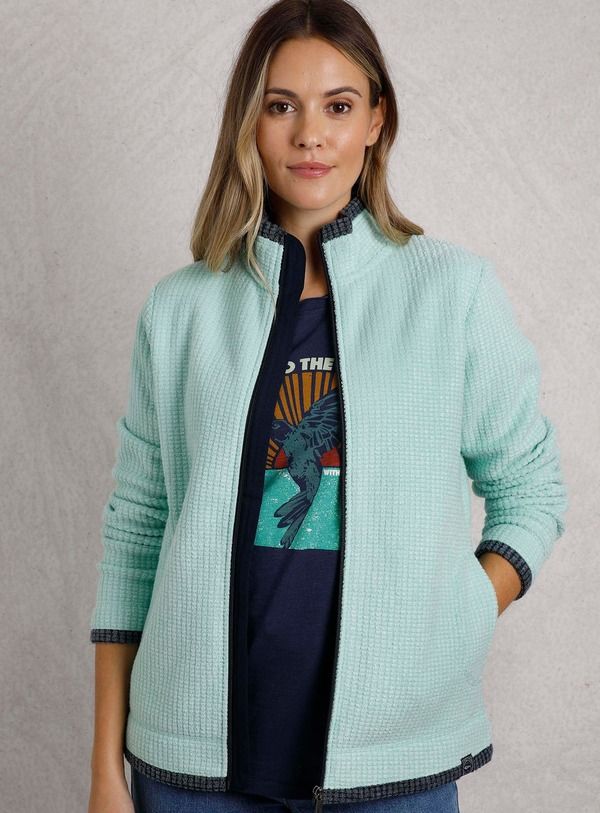 ウィアードフィッシュ レディース アウター パーカー・スウェット フリース Weird Fish Ariana Full Zip Grid Fleece Seaspray