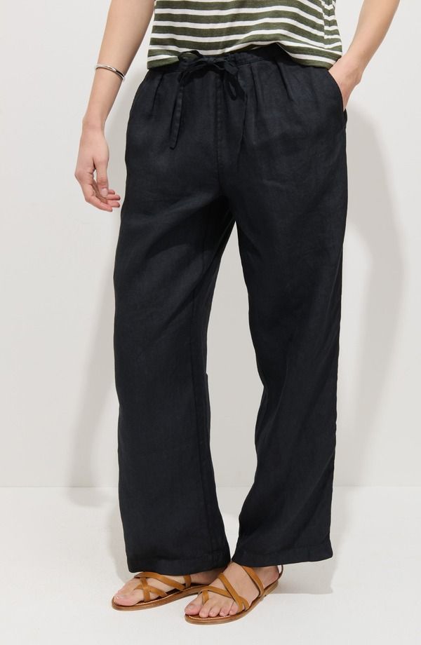 アレックスミル レディース ボトムス レギンス パンツ リネン Alex Mill Hudson Linen Drawstring Pants Black ブラック