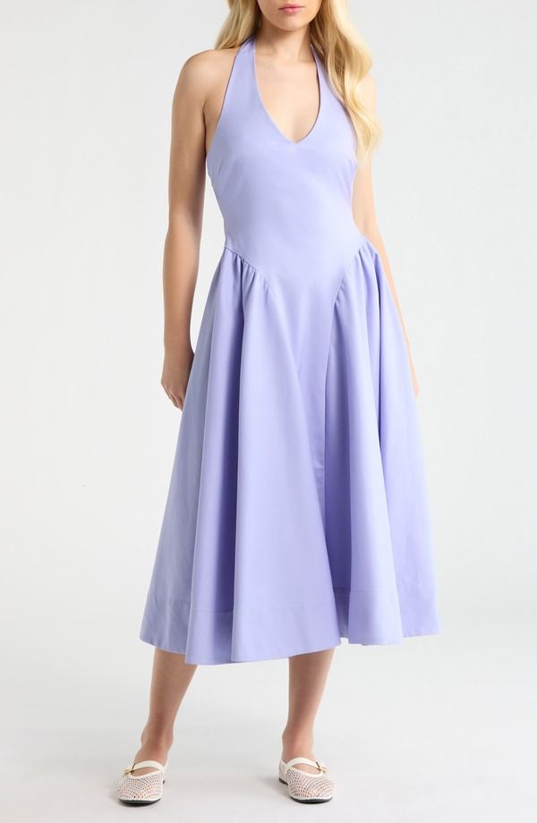 アストール レディース トップス ワンピース コットン ホルター ASTR the Label Meana Halter Neck Cotton Blendress Periwinkle