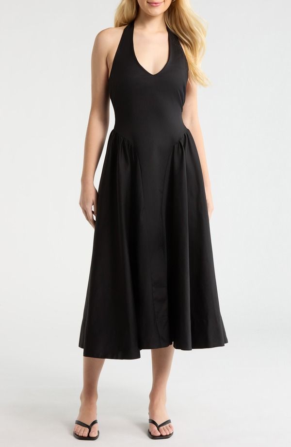 アストール レディース トップス ワンピース コットン ホルター ASTR the Label Meana Halter Neck Cotton Blendress Black ブラック