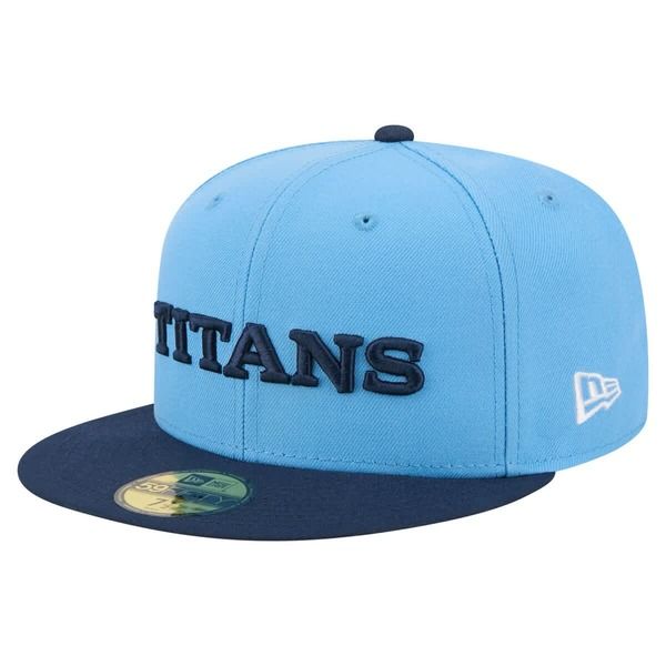 ニューエラ メンズ アクセサリー 帽子 Mens New Era Light BlueNavy Tennessee Titans Wordmark 59FIFTY Fitted Hat Light Blue ブルー