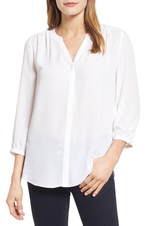 エヌワイディージェイ レディース トップス シャツ ブラウス NYDJ Pintuck Blouse Optic White ホワイト