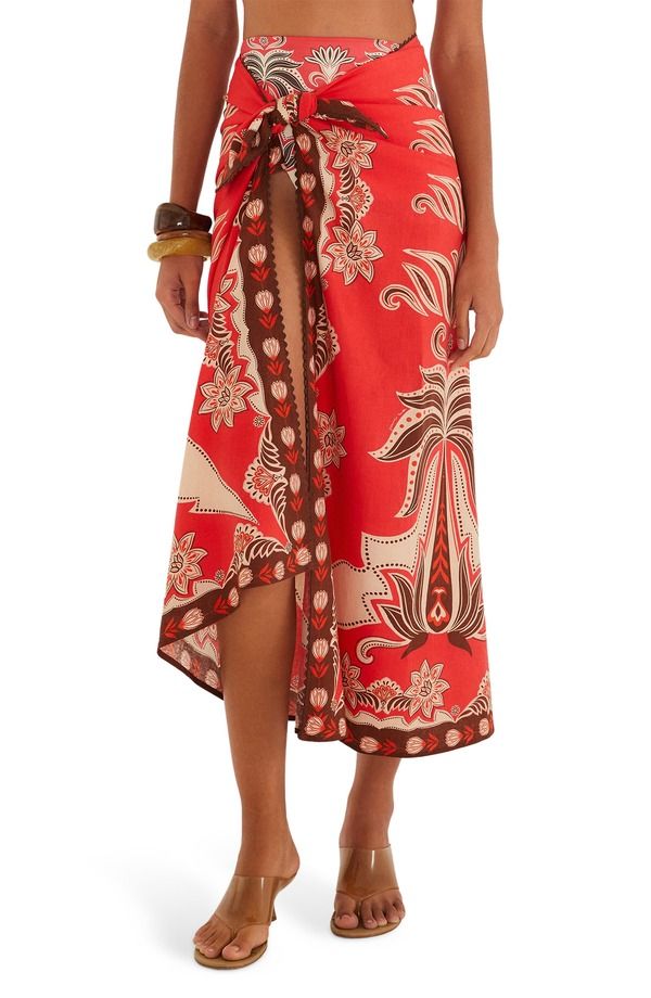 ファーム レディース ボトムスカート FARM Rio Ainika Garden CoverUp Skirt Red レッド