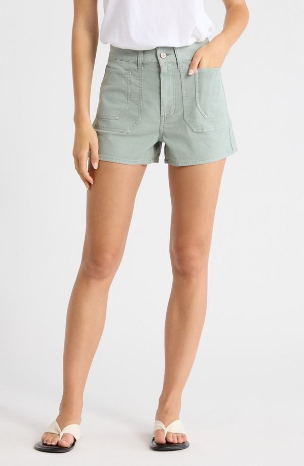 ペイジ レディース ボトムス デニムパンツ ショートパンツ PAIGE Laken Denim Shorts Vintage Seaglass デニム