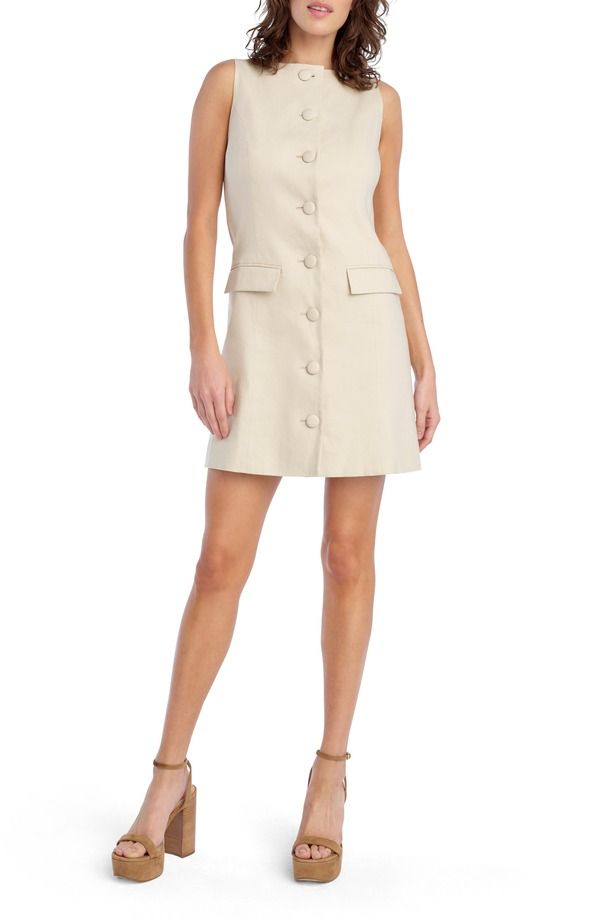 フェイバリット ドーター レディース ボトムス カジュアルパンツ ミニワンピース ミニ ノースリーブ リネン Favorite Daughter The Cece Sleeveless Linen Blend Minidress Light Khaki カーキ 44,880円