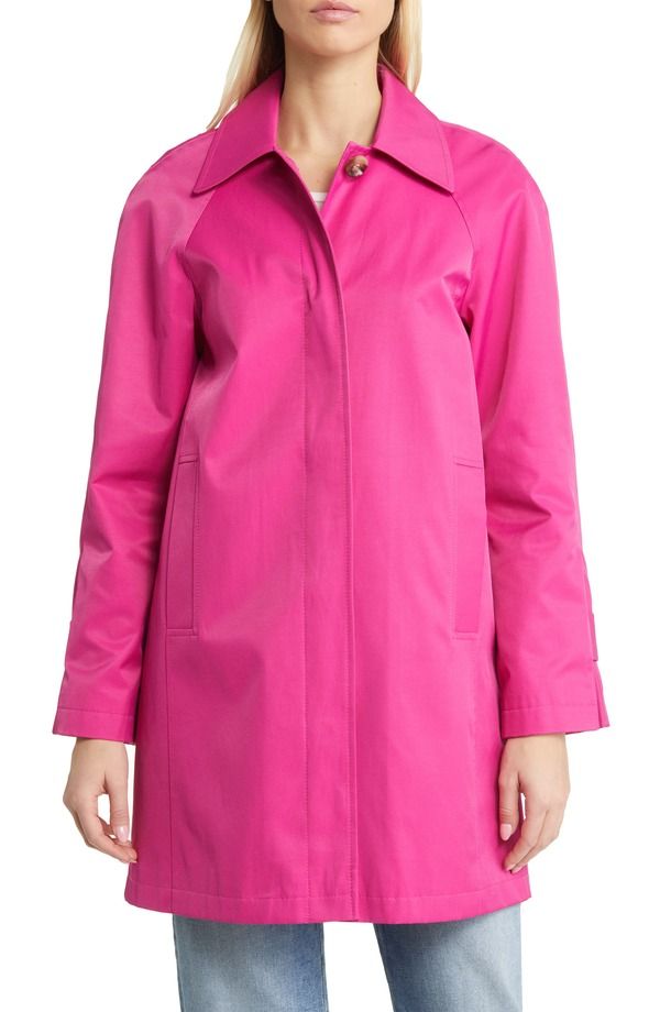 サムエデルマン レディース アウター ジャケット・ブルゾン コットン コート Sam Edelman Mac Waterepellent Cotton Blend Raincoat Ultra Fuchsia フューシャ 33,020円