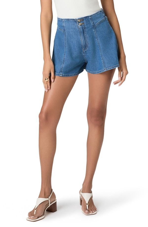 ペイジ レディース ボトムス デニムパンツ ハイウエスト ショートパンツ PAIGE Joelle High Waist Flare Denim Shorts Anchored デニム