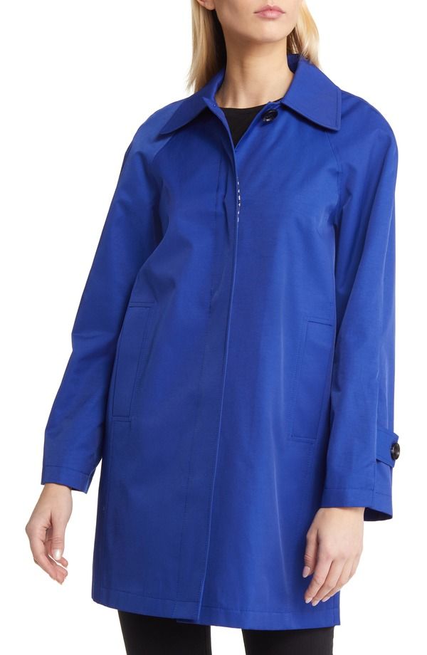 サムエデルマン レディース アウター ジャケット・ブルゾン コットン コート Sam Edelman Mac Waterepellent Cotton Blend Raincoat Cobalt コバルト
