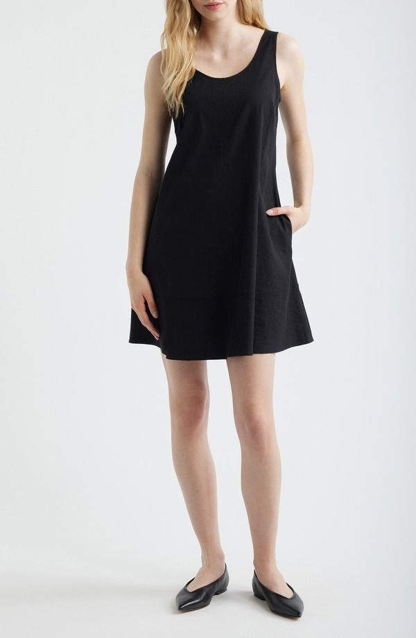 セオリー レディース ボトムス カジュアルパンツ リネン Theory Stretch Linen Blend Tank Dress Black ブラック