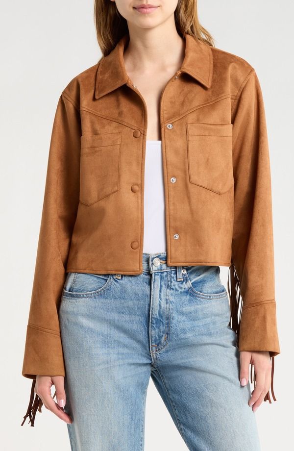 スティーブ マデン レディース アウター ジャケット・ブルゾン スエード フリンジ Steve Madden Cheyenne Fringe Faux Suede Jacket Chicory Coffee コーヒー